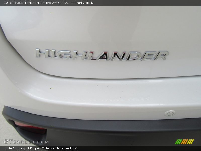 Blizzard Pearl / Black 2016 Toyota Highlander Limited AWD