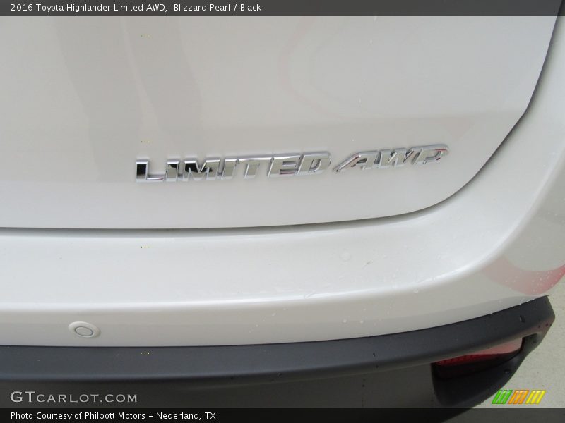 Blizzard Pearl / Black 2016 Toyota Highlander Limited AWD