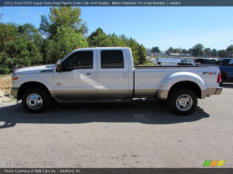 White Platinum Tri-Coat Metallic / Adobe 2011 Ford F350 Super Duty King Ranch Crew Cab 4x4 Dually