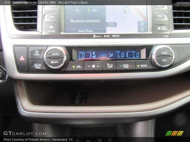 Blizzard Pearl / Black 2016 Toyota Highlander Limited AWD