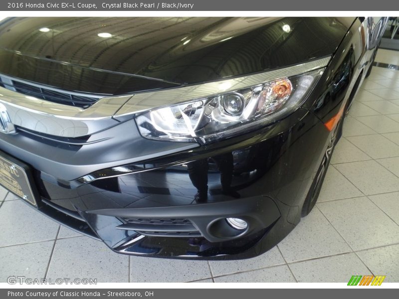 Crystal Black Pearl / Black/Ivory 2016 Honda Civic EX-L Coupe