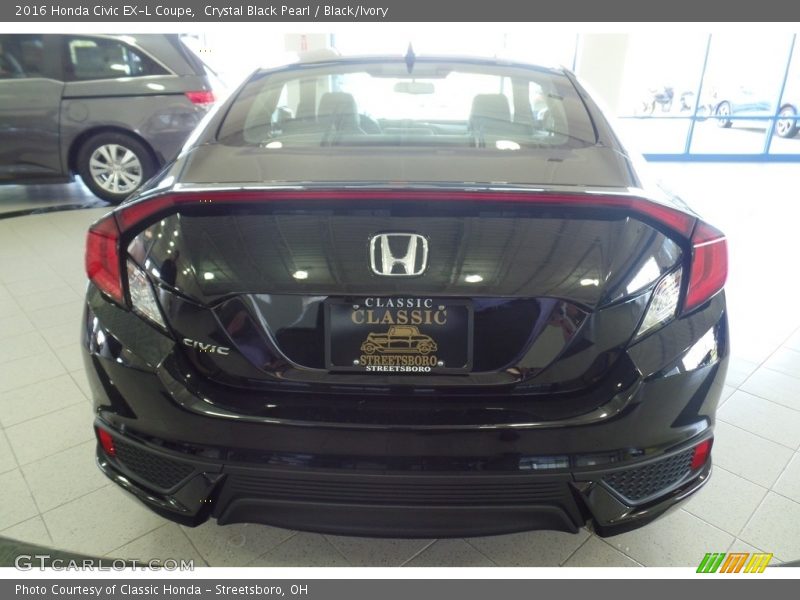 Crystal Black Pearl / Black/Ivory 2016 Honda Civic EX-L Coupe