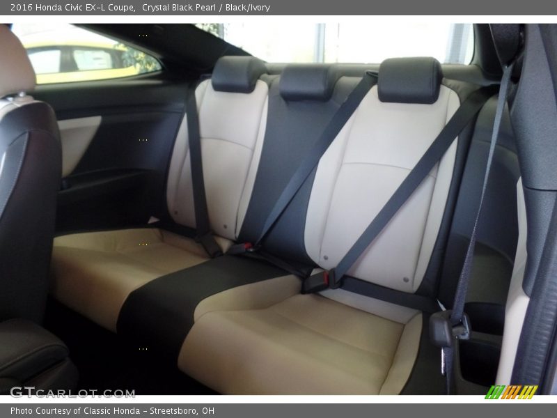 Crystal Black Pearl / Black/Ivory 2016 Honda Civic EX-L Coupe