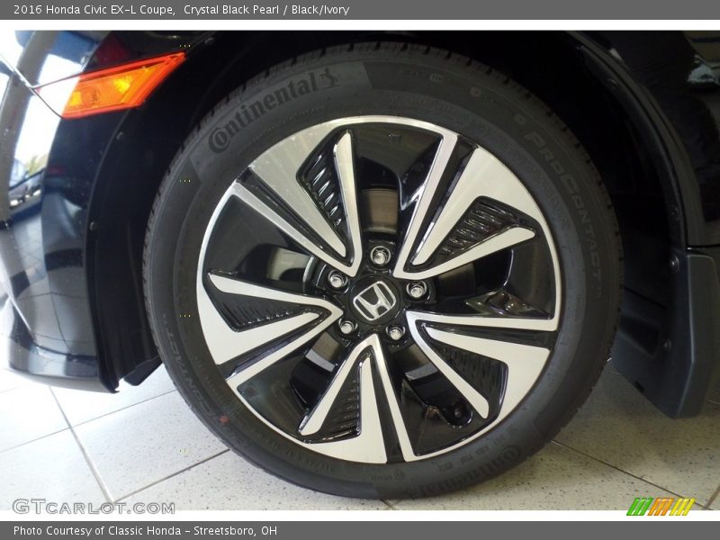 Crystal Black Pearl / Black/Ivory 2016 Honda Civic EX-L Coupe