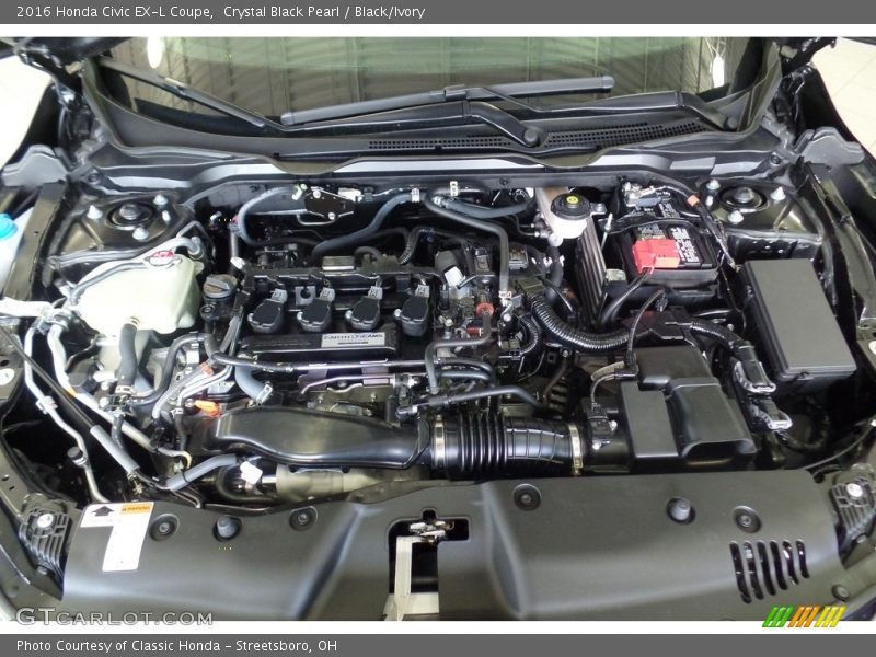 Crystal Black Pearl / Black/Ivory 2016 Honda Civic EX-L Coupe