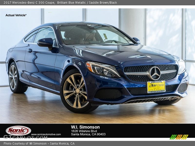 Brilliant Blue Metallic / Saddle Brown/Black 2017 Mercedes-Benz C 300 Coupe