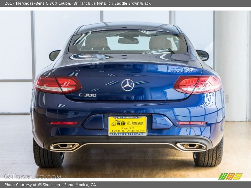 Brilliant Blue Metallic / Saddle Brown/Black 2017 Mercedes-Benz C 300 Coupe