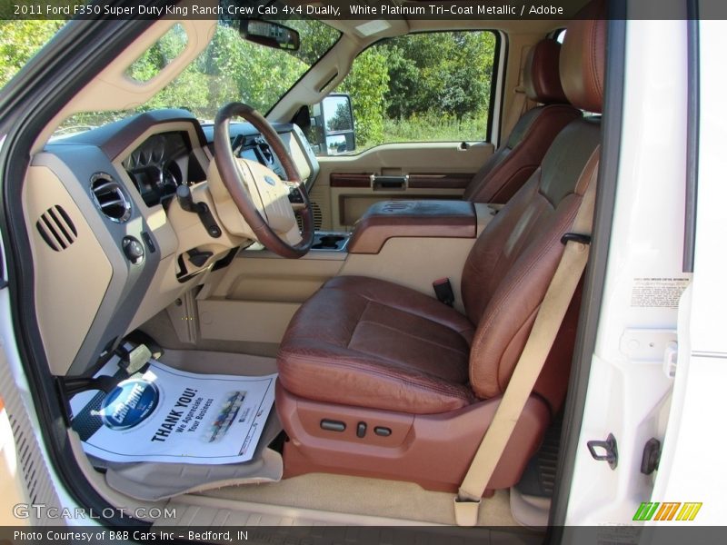 White Platinum Tri-Coat Metallic / Adobe 2011 Ford F350 Super Duty King Ranch Crew Cab 4x4 Dually