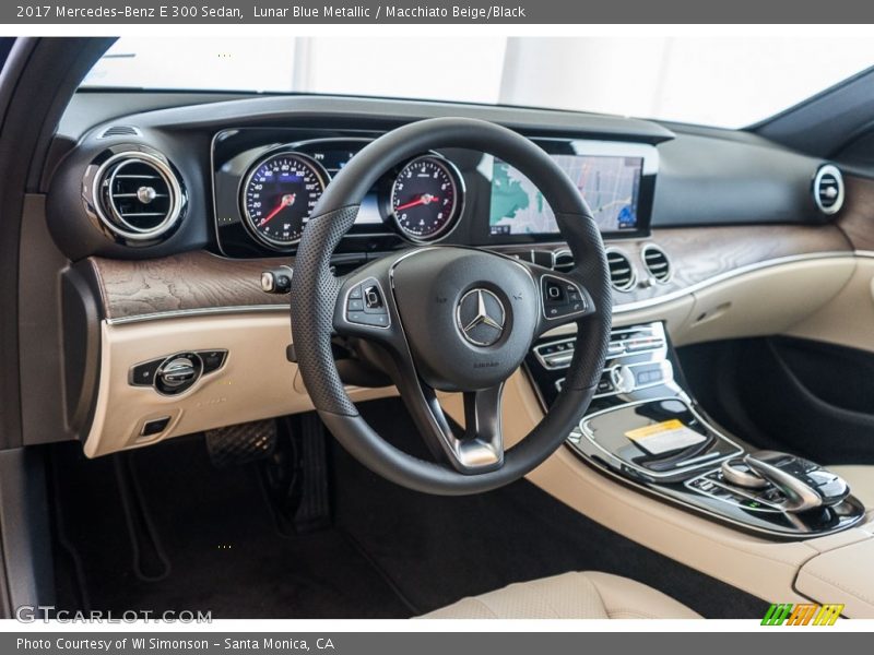 Lunar Blue Metallic / Macchiato Beige/Black 2017 Mercedes-Benz E 300 Sedan