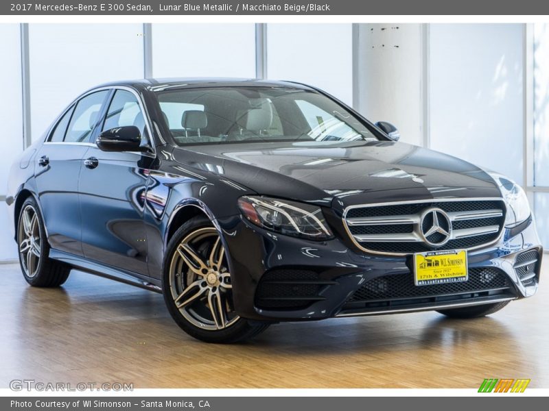 Lunar Blue Metallic / Macchiato Beige/Black 2017 Mercedes-Benz E 300 Sedan