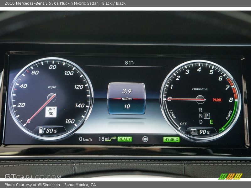  2016 S 550e Plug-In Hybrid Sedan 550e Plug-In Hybrid Sedan Gauges