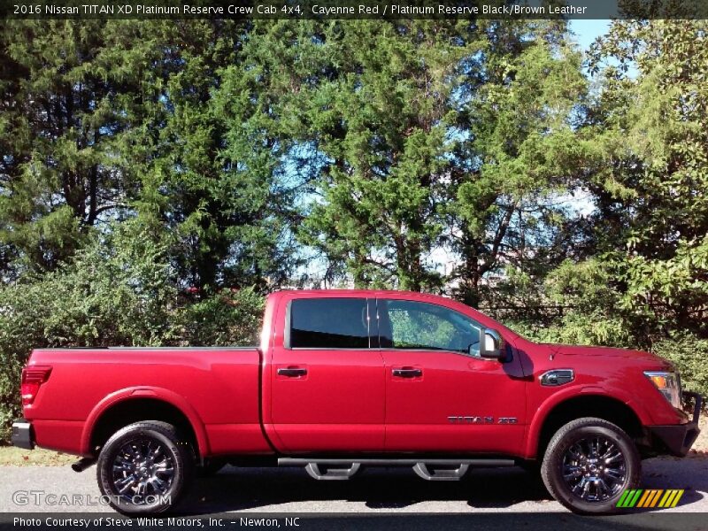 Cayenne Red / Platinum Reserve Black/Brown Leather 2016 Nissan TITAN XD Platinum Reserve Crew Cab 4x4