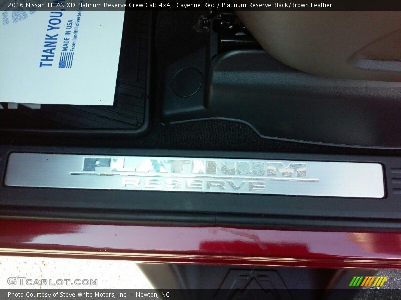 Cayenne Red / Platinum Reserve Black/Brown Leather 2016 Nissan TITAN XD Platinum Reserve Crew Cab 4x4