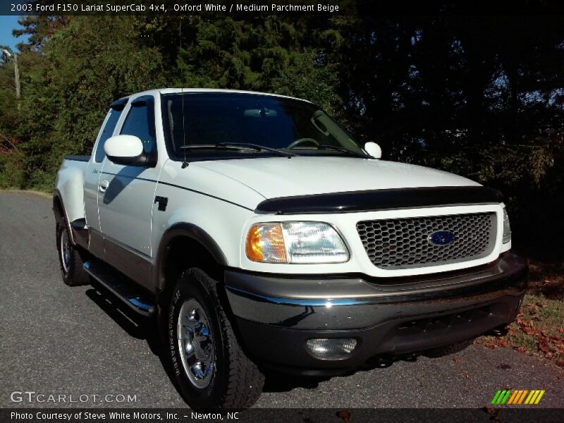 Oxford White / Medium Parchment Beige 2003 Ford F150 Lariat SuperCab 4x4