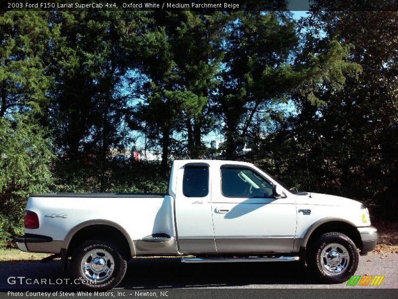 Oxford White / Medium Parchment Beige 2003 Ford F150 Lariat SuperCab 4x4