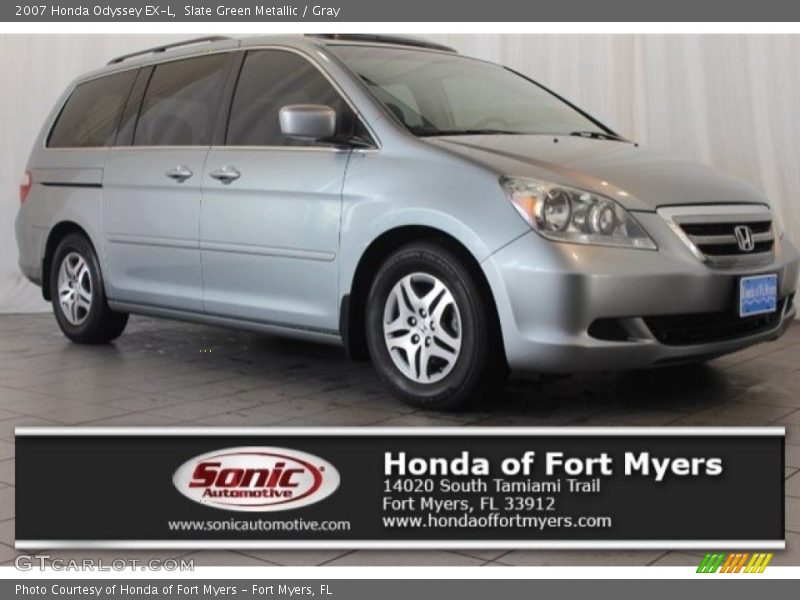 Slate Green Metallic / Gray 2007 Honda Odyssey EX-L