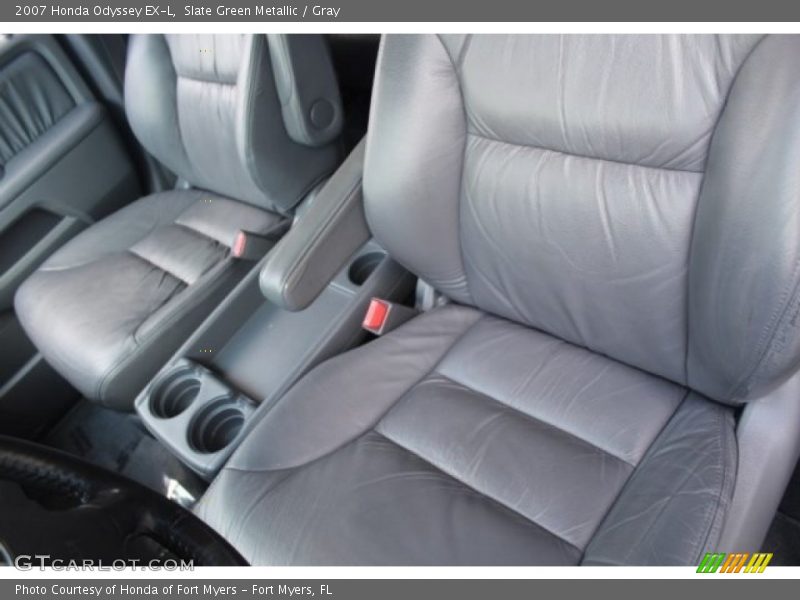 Slate Green Metallic / Gray 2007 Honda Odyssey EX-L