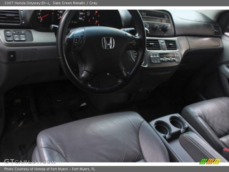 Slate Green Metallic / Gray 2007 Honda Odyssey EX-L