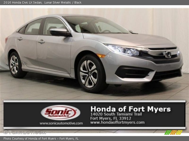 Lunar Silver Metallic / Black 2016 Honda Civic LX Sedan