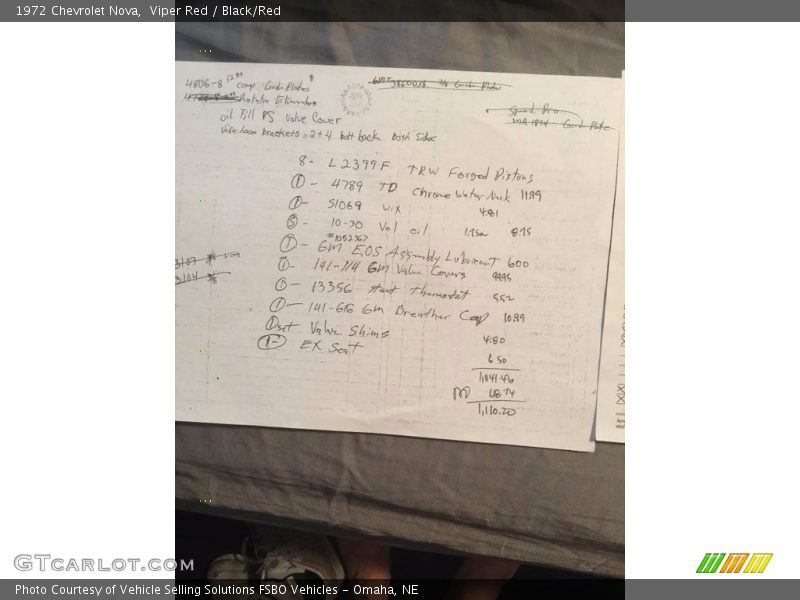 Viper Red / Black/Red 1972 Chevrolet Nova