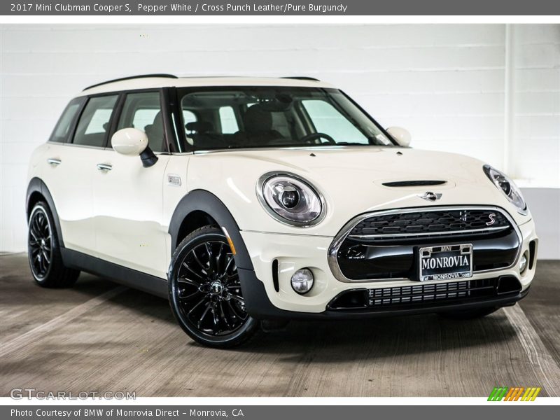 Pepper White / Cross Punch Leather/Pure Burgundy 2017 Mini Clubman Cooper S