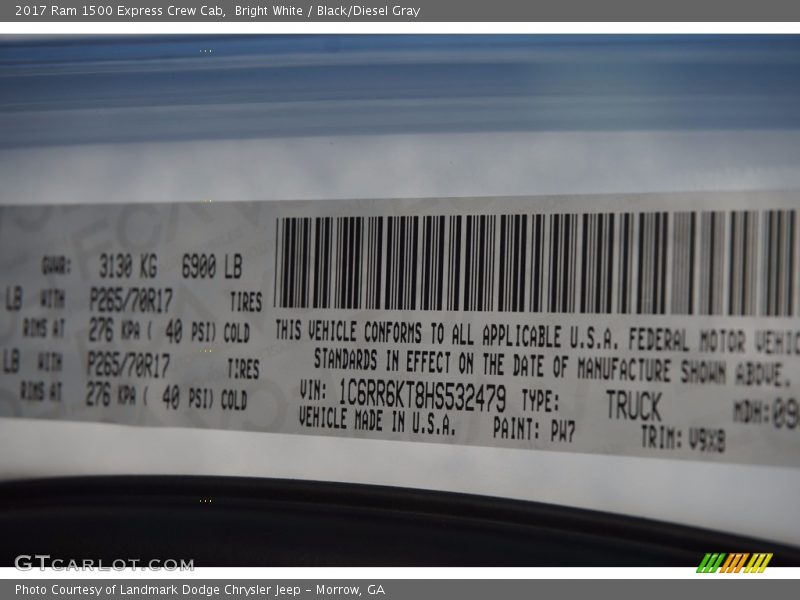 Bright White / Black/Diesel Gray 2017 Ram 1500 Express Crew Cab