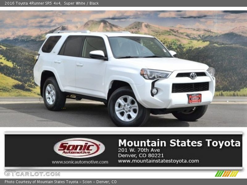 Super White / Black 2016 Toyota 4Runner SR5 4x4