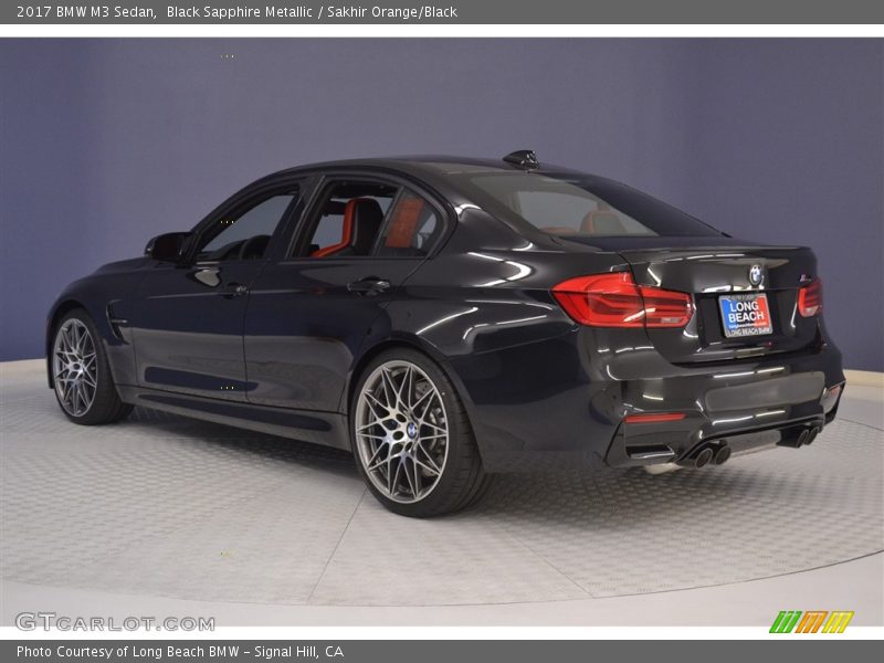 Black Sapphire Metallic / Sakhir Orange/Black 2017 BMW M3 Sedan