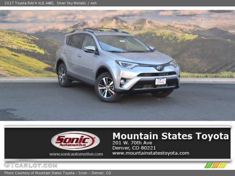 Silver Sky Metallic / Ash 2017 Toyota RAV4 XLE AWD
