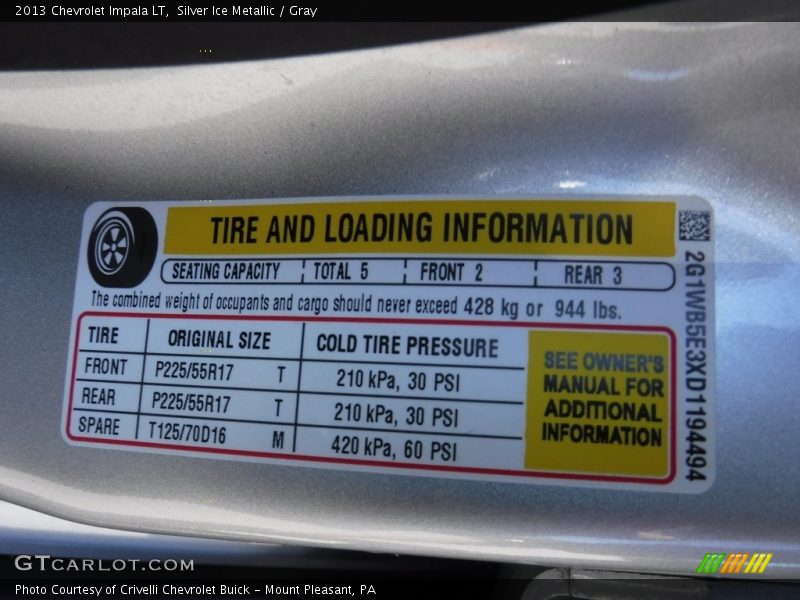 Silver Ice Metallic / Gray 2013 Chevrolet Impala LT