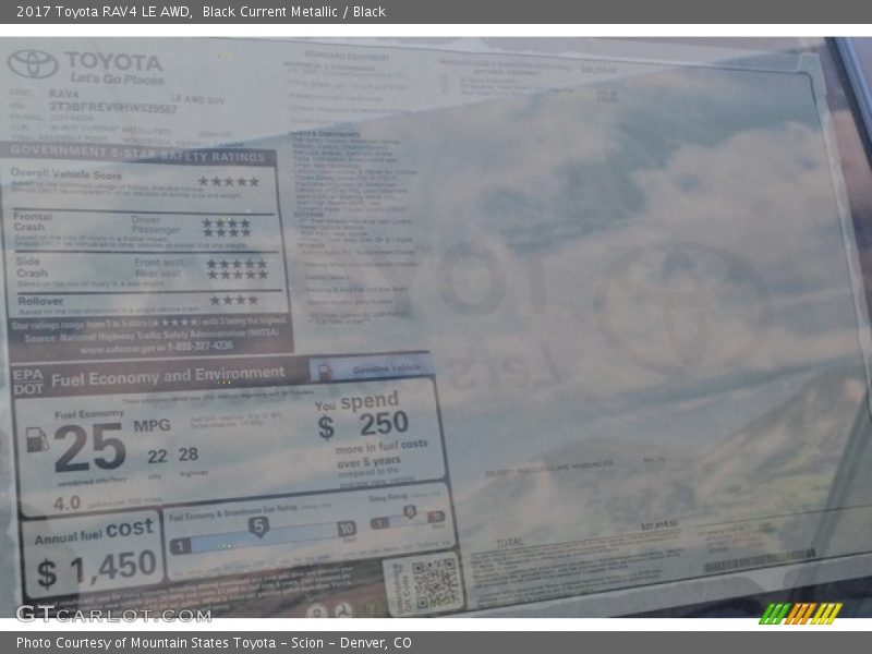 Black Current Metallic / Black 2017 Toyota RAV4 LE AWD