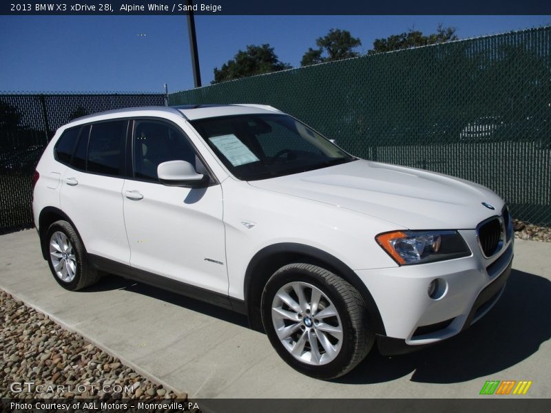Alpine White / Sand Beige 2013 BMW X3 xDrive 28i
