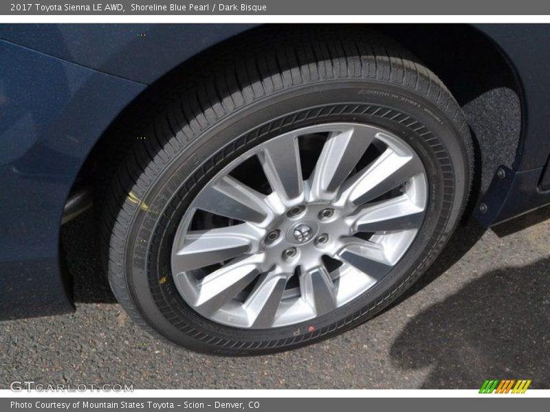 Shoreline Blue Pearl / Dark Bisque 2017 Toyota Sienna LE AWD