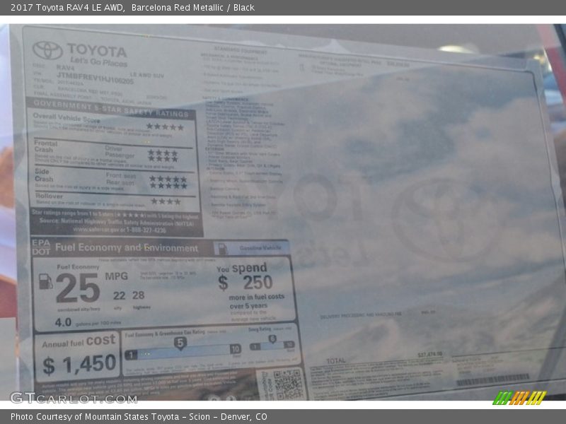 Barcelona Red Metallic / Black 2017 Toyota RAV4 LE AWD