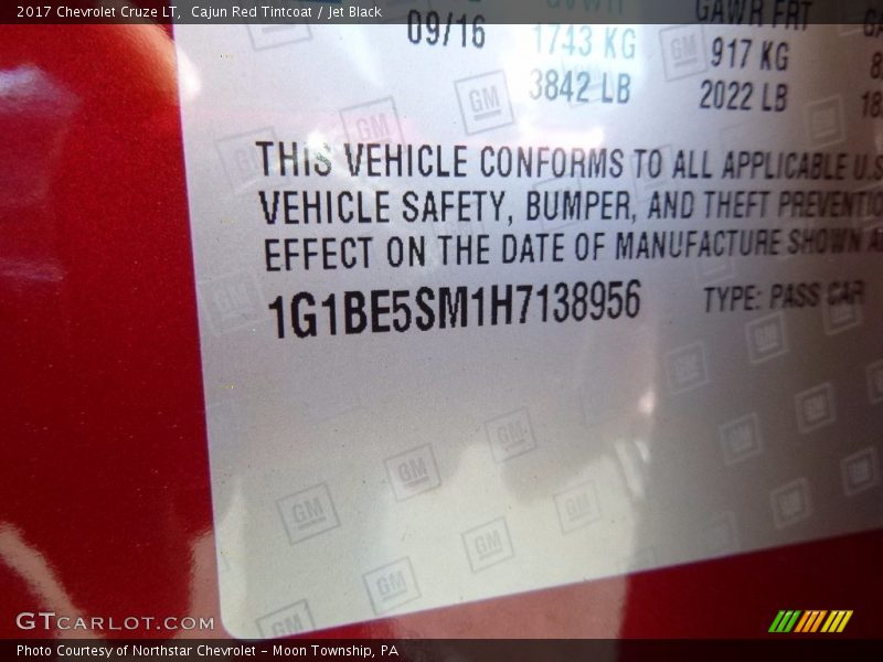 Cajun Red Tintcoat / Jet Black 2017 Chevrolet Cruze LT