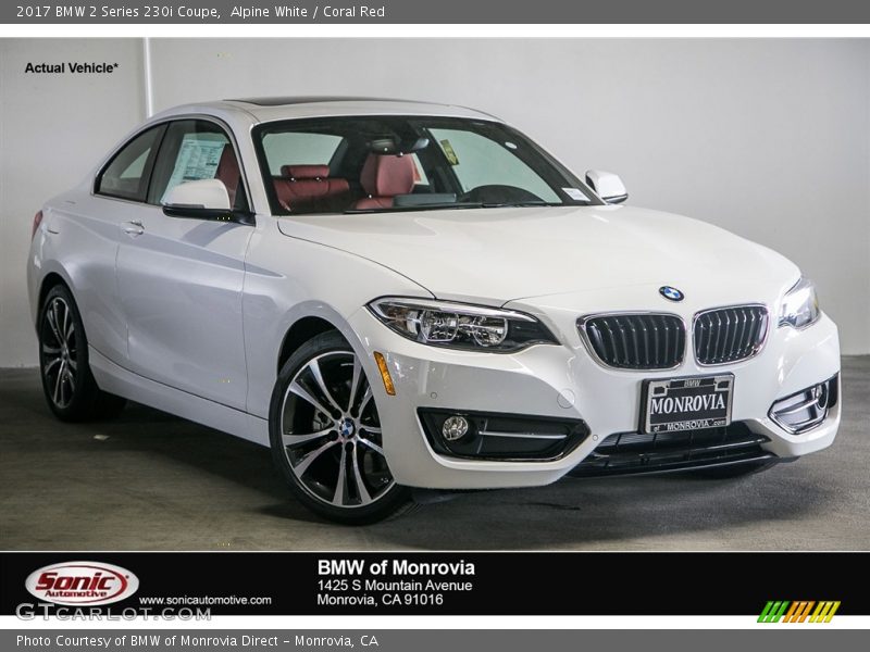 Alpine White / Coral Red 2017 BMW 2 Series 230i Coupe