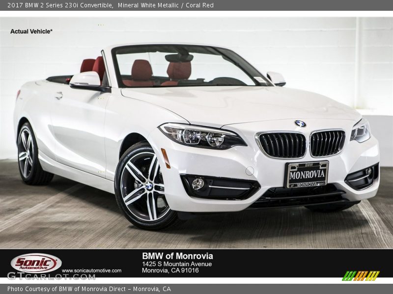 Mineral White Metallic / Coral Red 2017 BMW 2 Series 230i Convertible