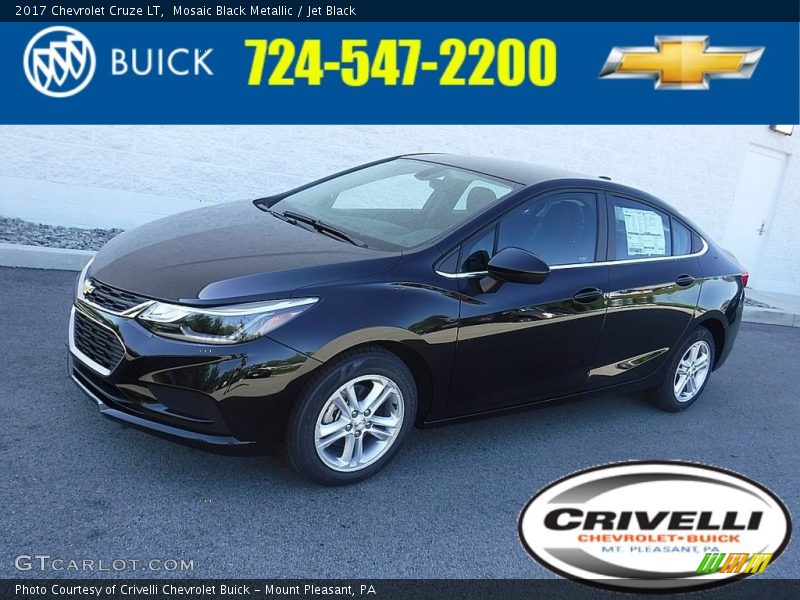 Mosaic Black Metallic / Jet Black 2017 Chevrolet Cruze LT