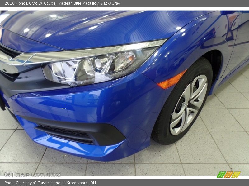 Aegean Blue Metallic / Black/Gray 2016 Honda Civic LX Coupe