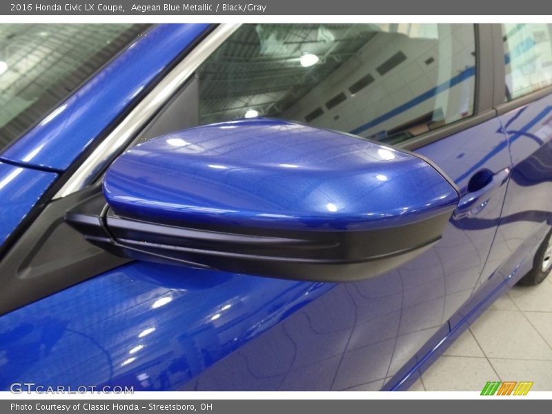 Aegean Blue Metallic / Black/Gray 2016 Honda Civic LX Coupe