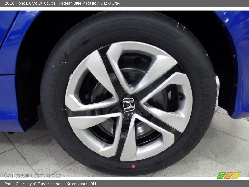 Aegean Blue Metallic / Black/Gray 2016 Honda Civic LX Coupe