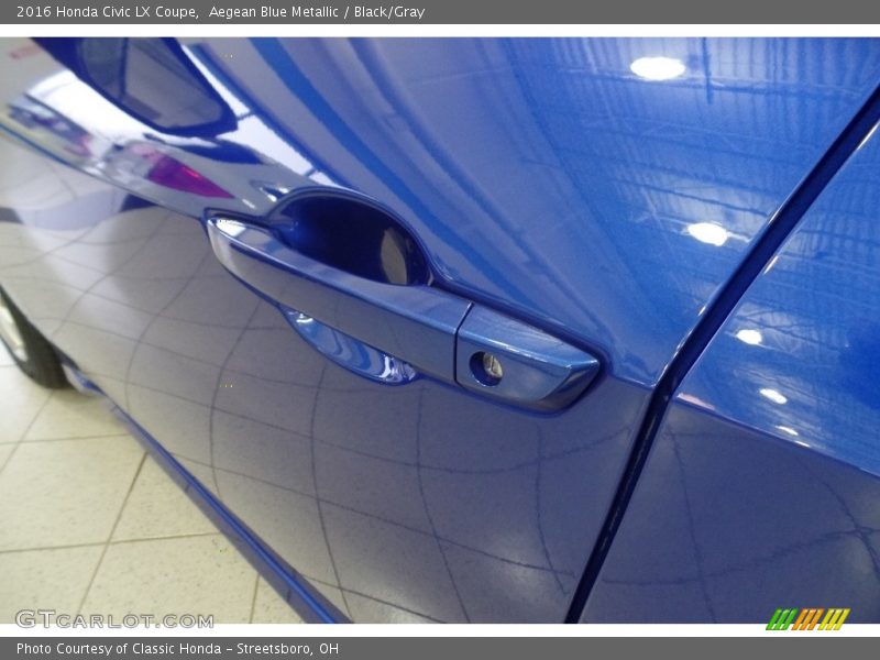 Aegean Blue Metallic / Black/Gray 2016 Honda Civic LX Coupe