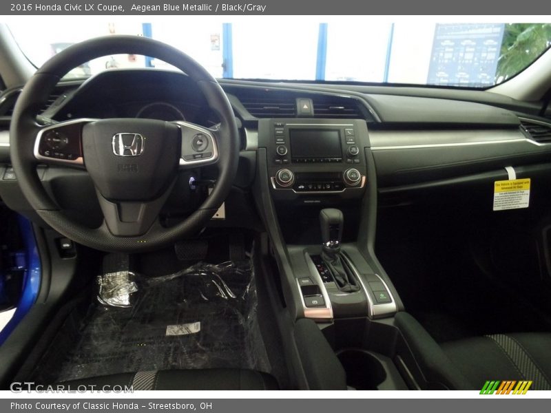 Aegean Blue Metallic / Black/Gray 2016 Honda Civic LX Coupe