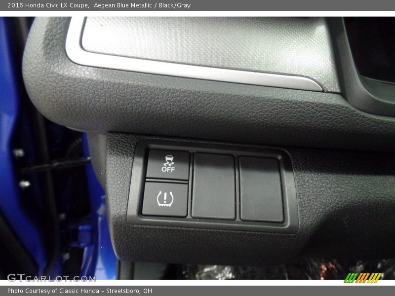 Aegean Blue Metallic / Black/Gray 2016 Honda Civic LX Coupe