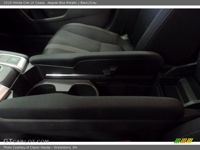 Aegean Blue Metallic / Black/Gray 2016 Honda Civic LX Coupe