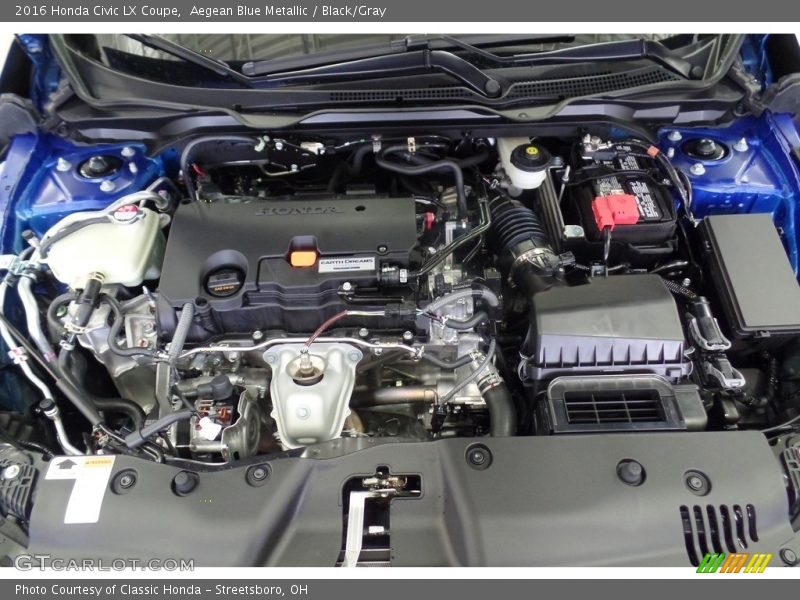Aegean Blue Metallic / Black/Gray 2016 Honda Civic LX Coupe