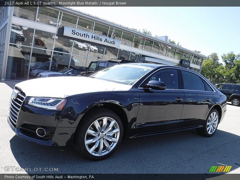 Moonlight Blue Metallic / Nougat Brown 2017 Audi A8 L 3.0T quattro