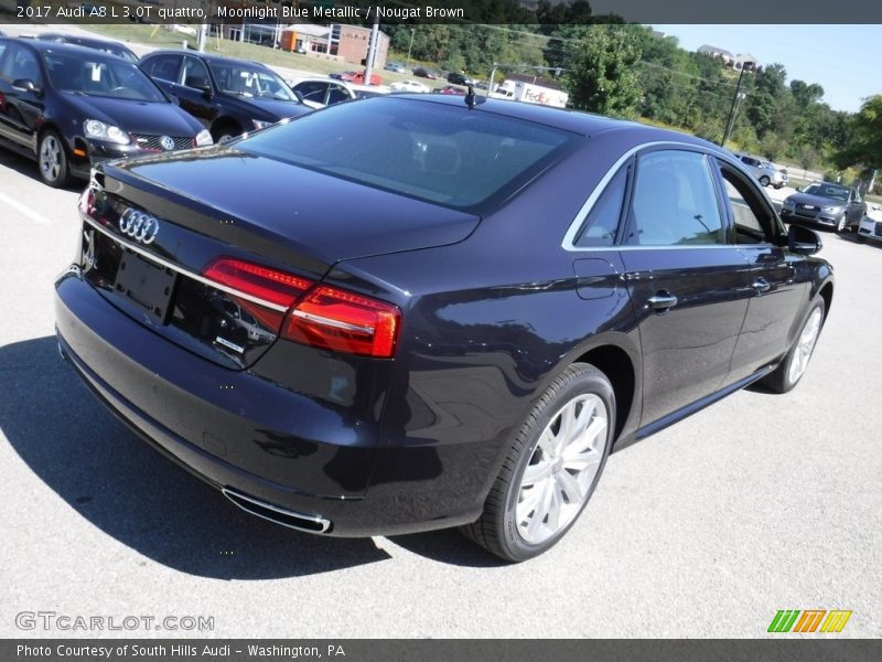 Moonlight Blue Metallic / Nougat Brown 2017 Audi A8 L 3.0T quattro