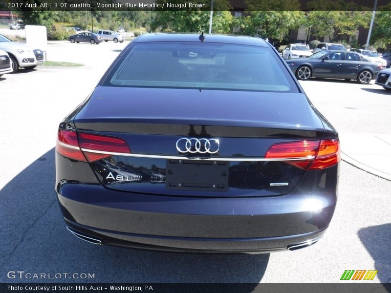 Moonlight Blue Metallic / Nougat Brown 2017 Audi A8 L 3.0T quattro