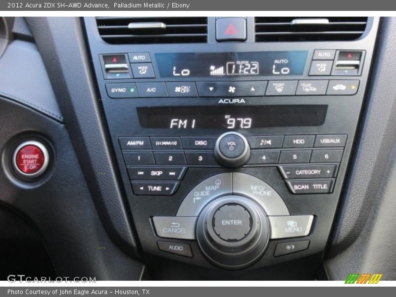 Controls of 2012 ZDX SH-AWD Advance